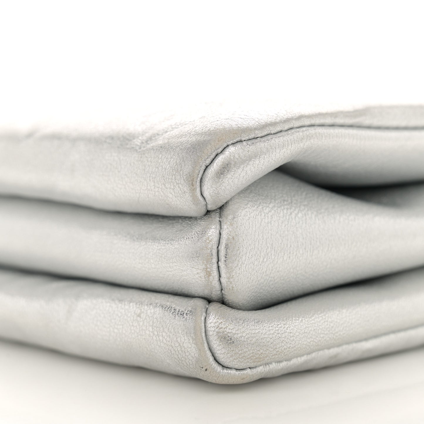 Metallic Lambskin Embossed Monogram Coussin PM Silver