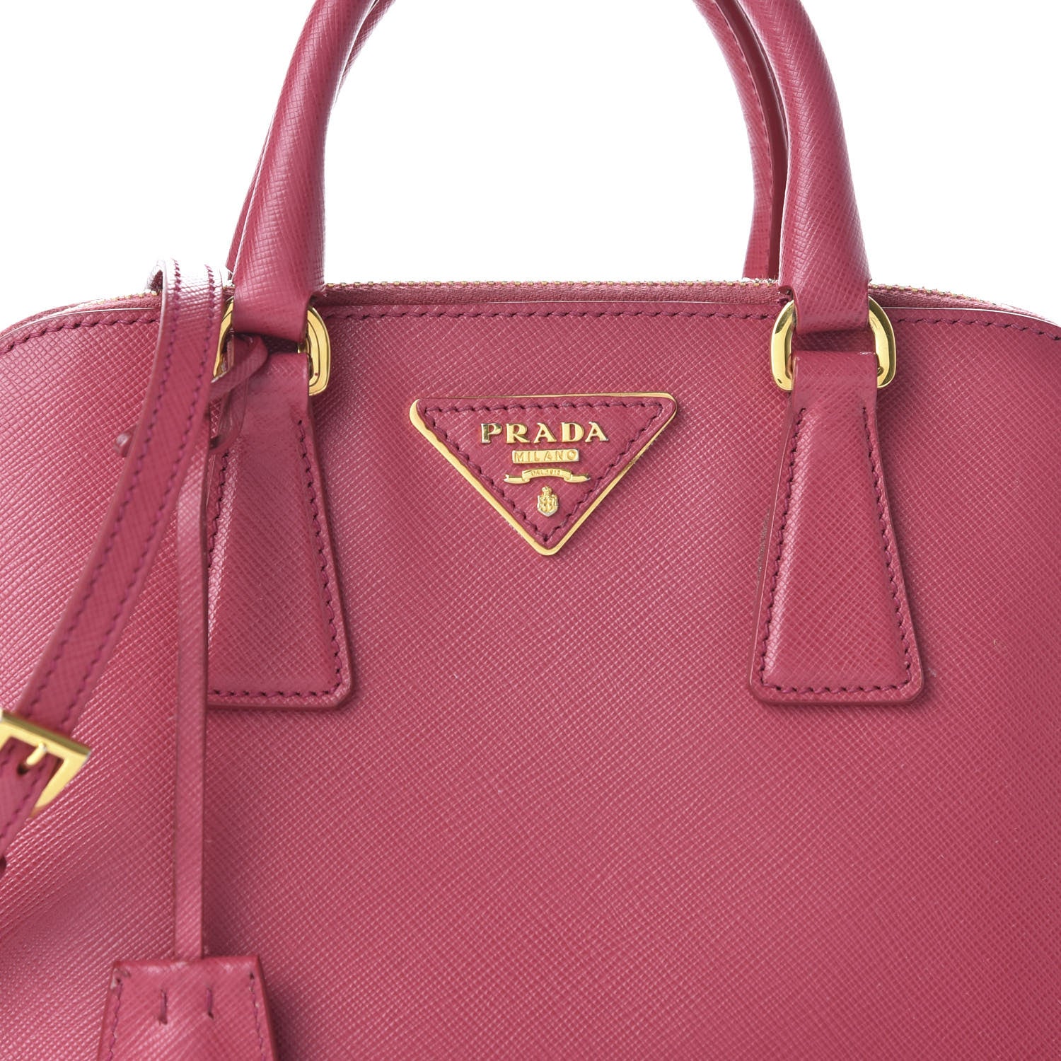 Prada Saffiano Lux Small Promenade Tote Peonia 10 of 11