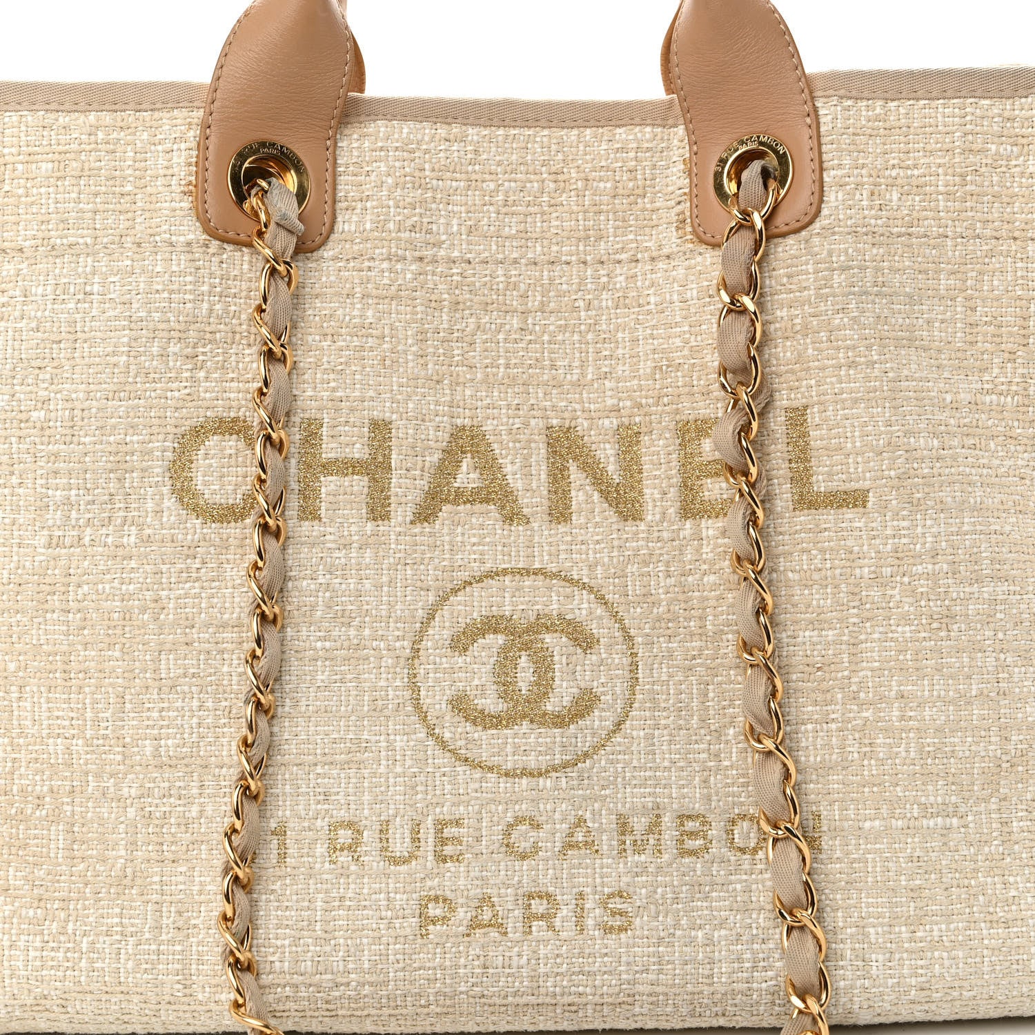 Chanel Canvas Medium Deauville Tote Light Beige 8 of 10