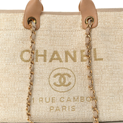 Chanel Canvas Medium Deauville Tote Light Beige 8 of 10