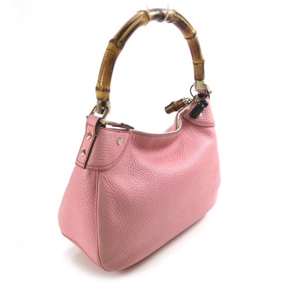 Gucci Calfskin Bamboo Top Handle Bag Pink 3 of 10