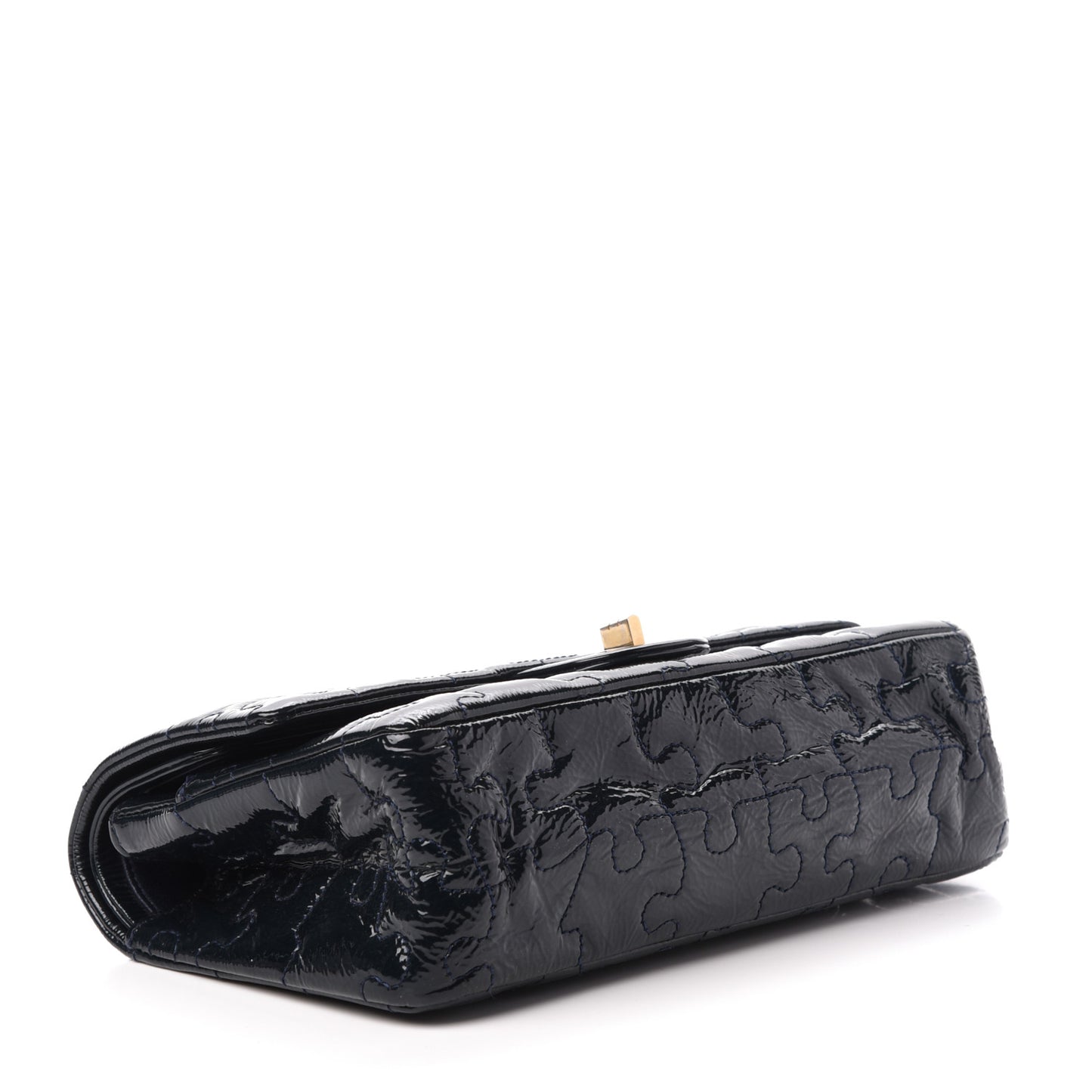 Crackled Patent Calfskin Puzzle 2.55 Reissue 225 Flap Black