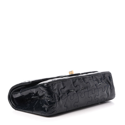 Chanel Crackled Patent Calfskin Puzzle 2.55 Reissue 225 Flap Black 5 of 13
