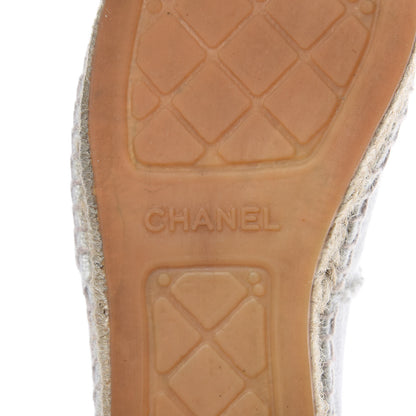 Chanel Linen CC Espadrilles 39 Beige Black 7 of 14