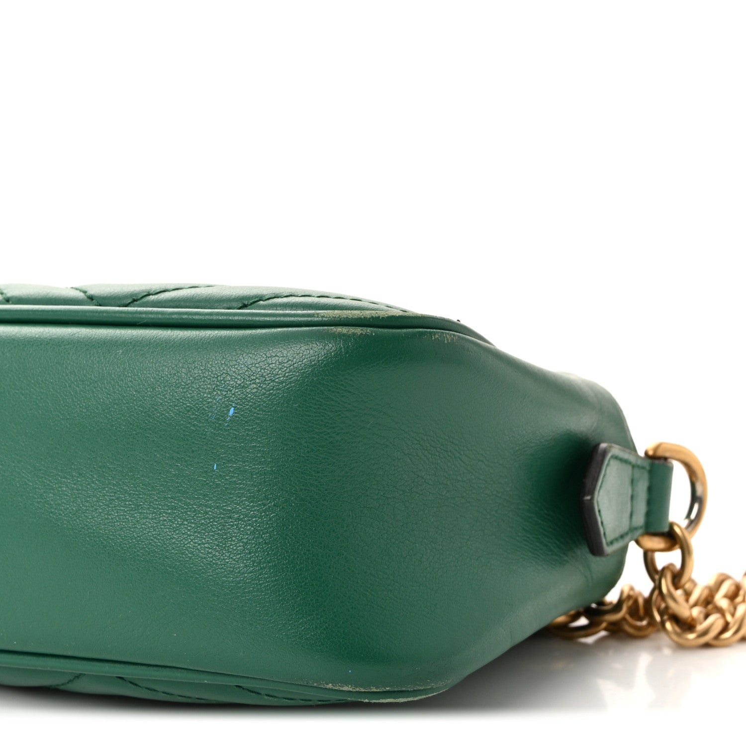 Gucci Calfskin Matelasse Small GG Marmont Chain Shoulder Bag Emerald Green 10 of 10