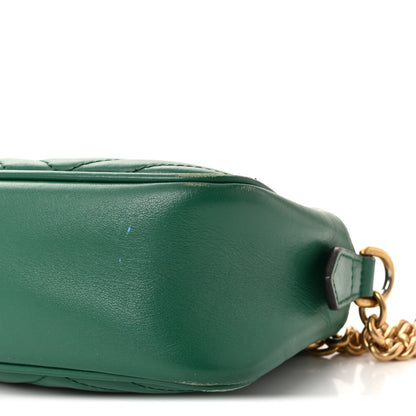 Gucci Calfskin Matelasse Small GG Marmont Chain Shoulder Bag Emerald Green 10 of 10