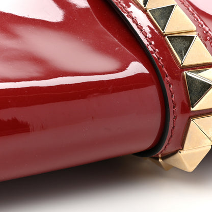 Valentino Garavani Patent Large Glam Lock Rockstud Flap Red 14 of 19