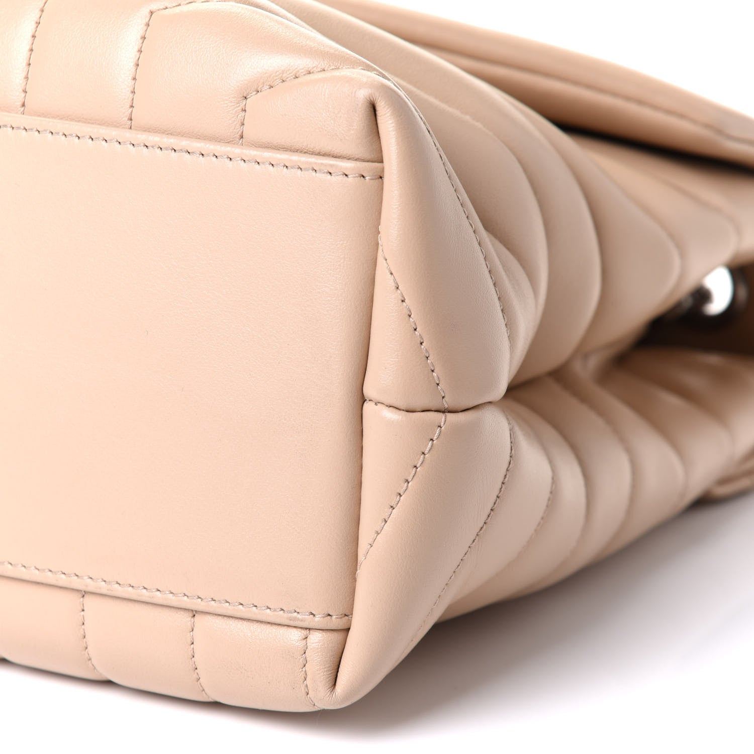 Saint Laurent Calfskin Y Quilted Monogram Medium Loulou Chain Satchel Nude Powder 5 of 10