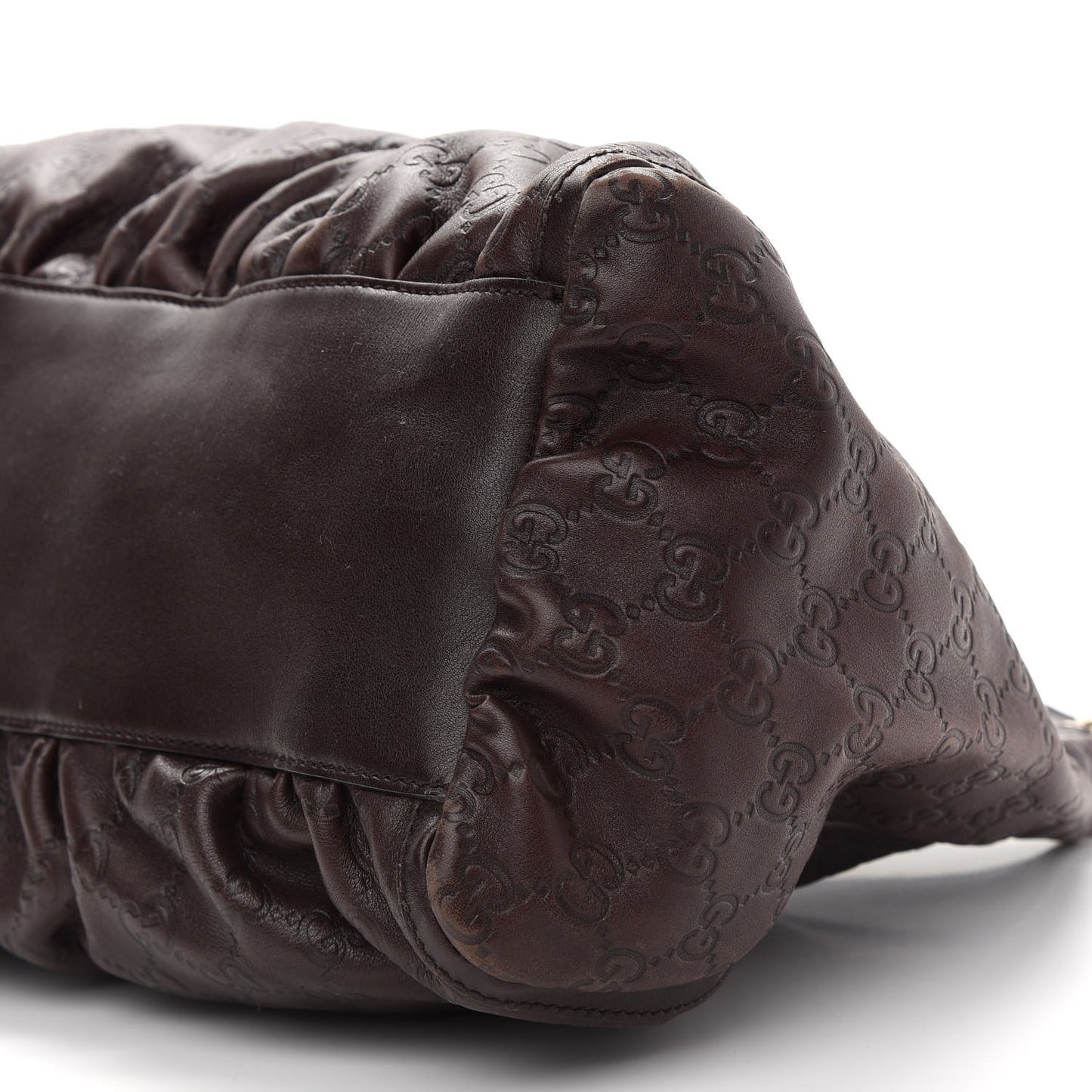Guccissima Large D Gold Ring Hobo Chocolate Brown
