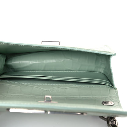 Balenciaga Extra Supple Calfskin Crocodile Embossed Gossip Chain Bag XS Light Green 4 of 8