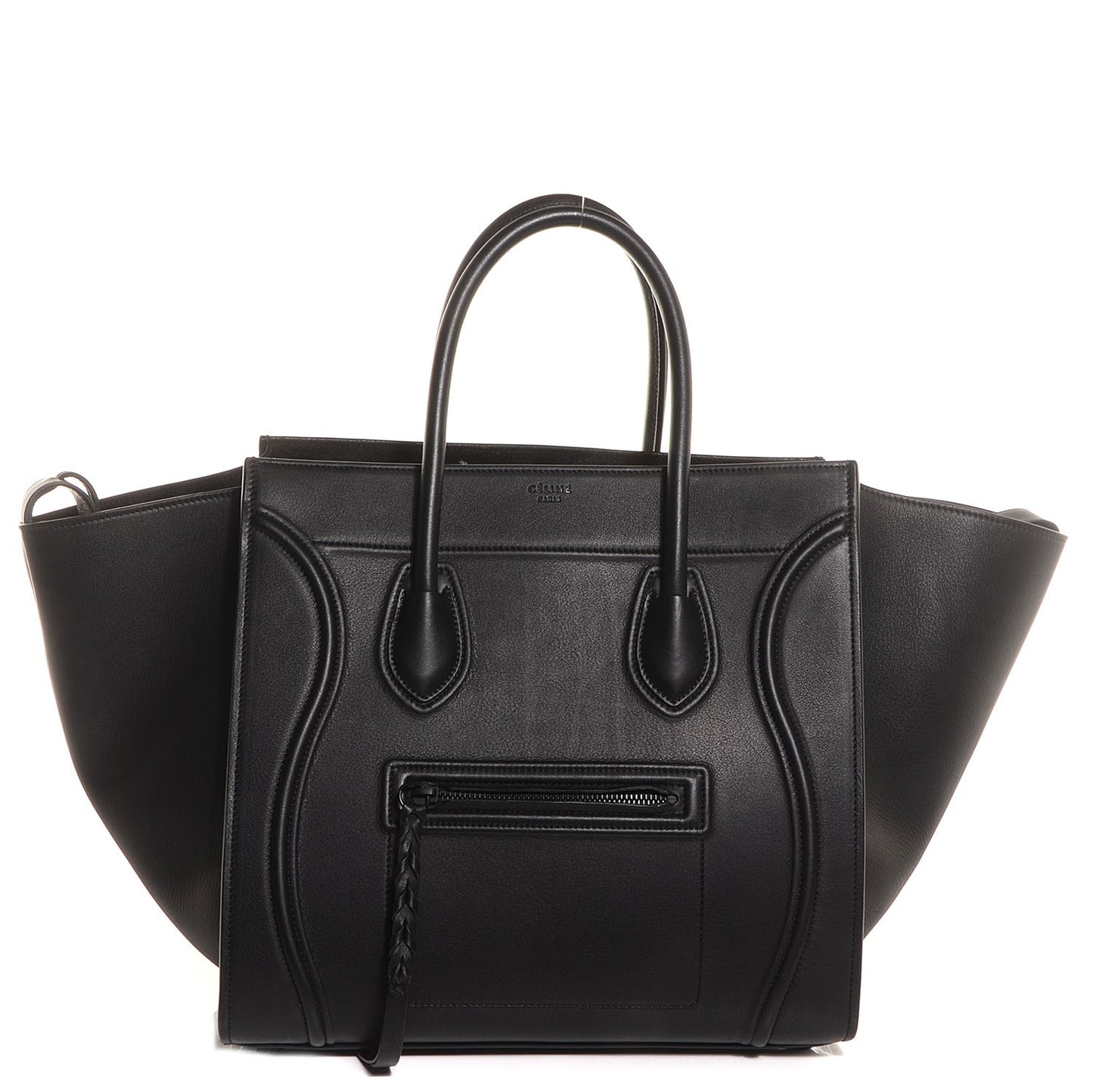 Smooth Calfskin Medium Phantom Luggage Black