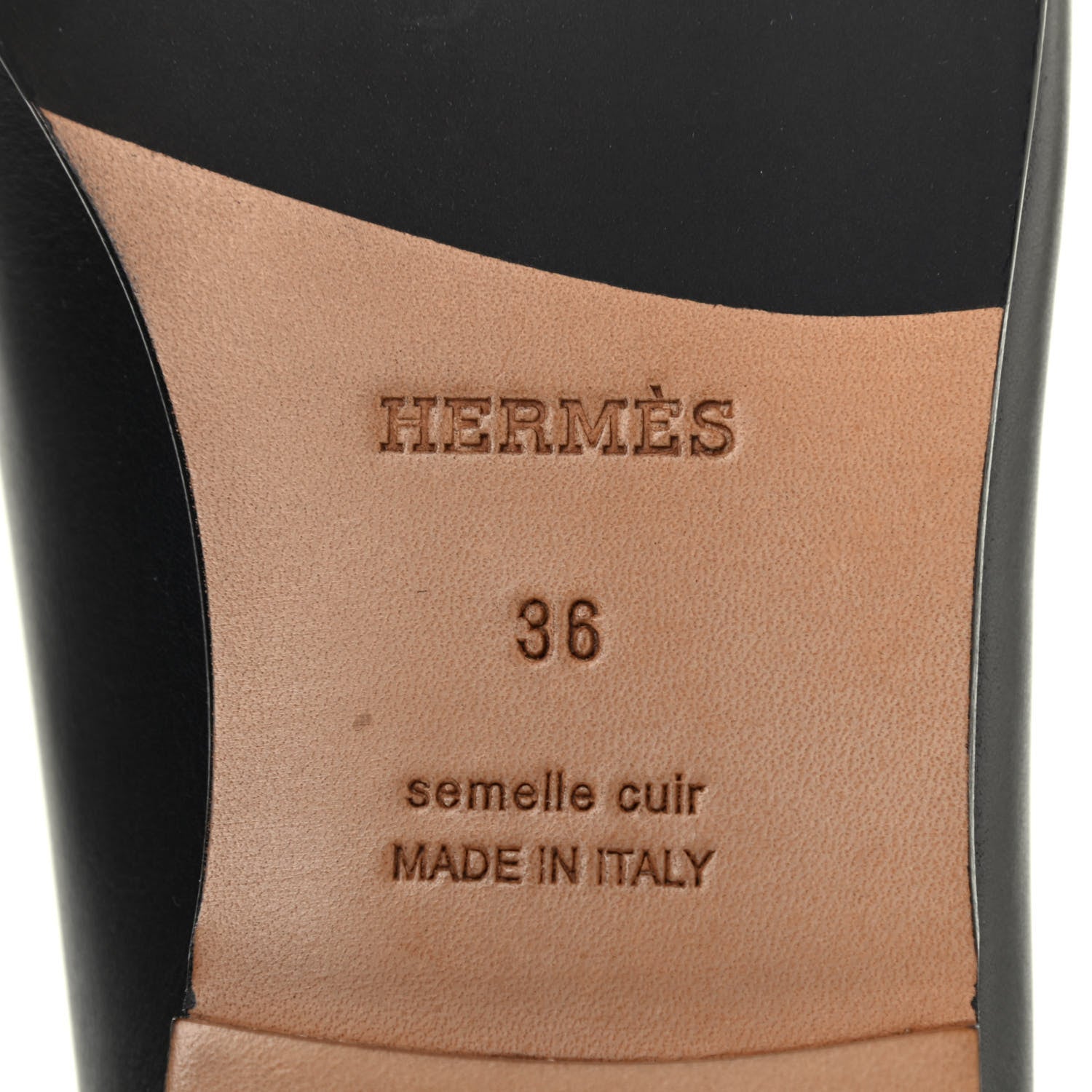 Hermes Calfskin Womens Colette Loafers 36 Black 6 of 8