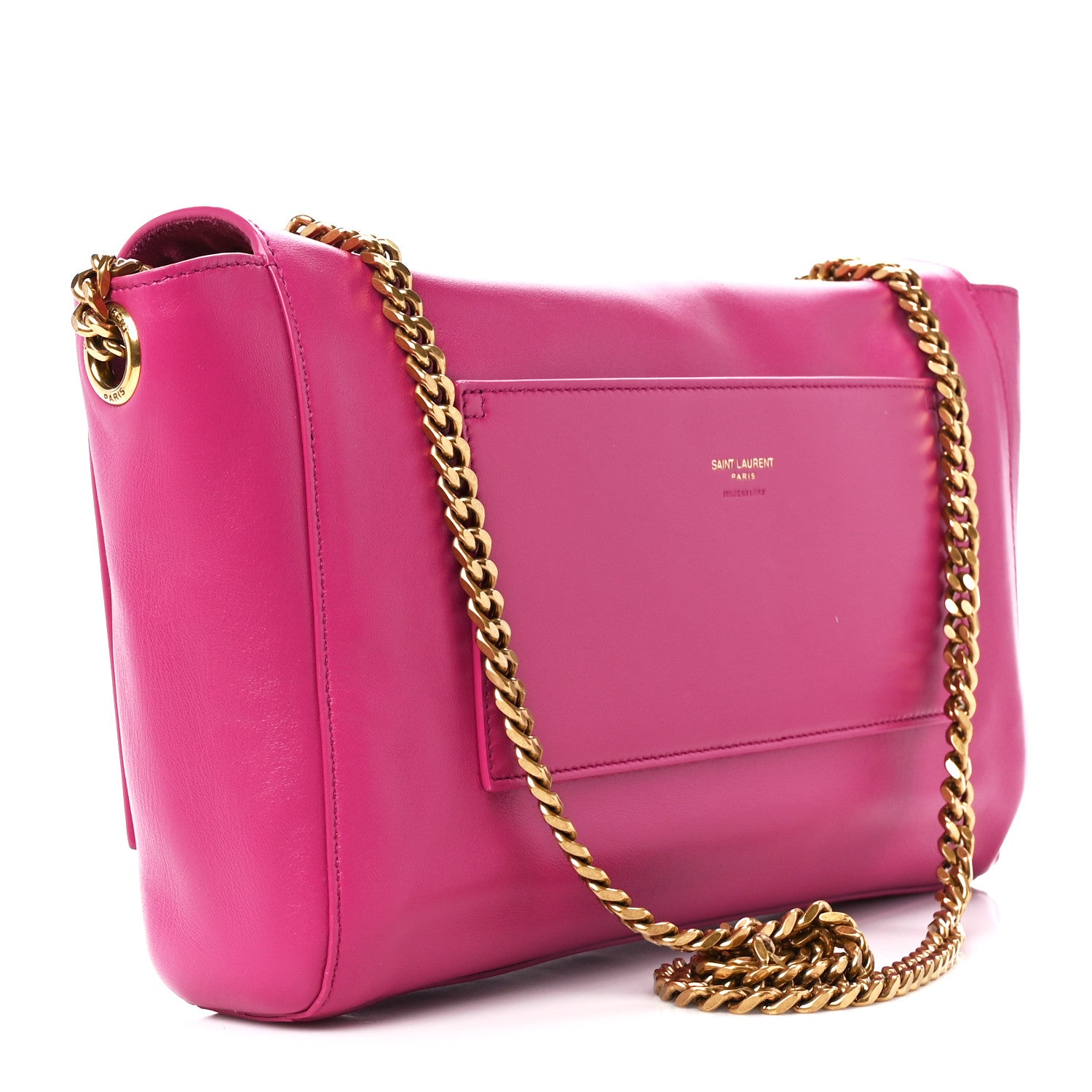 Saint Laurent Smooth Calfskin Suede Medium Reversible Monogram Kate Satchel Rose Rubis 5 of 18