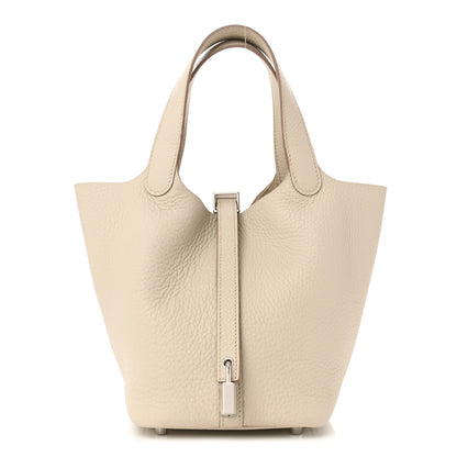 Hermes Taurillon Clemence Picotin Lock 18 PM Gris Perle 1 of 11