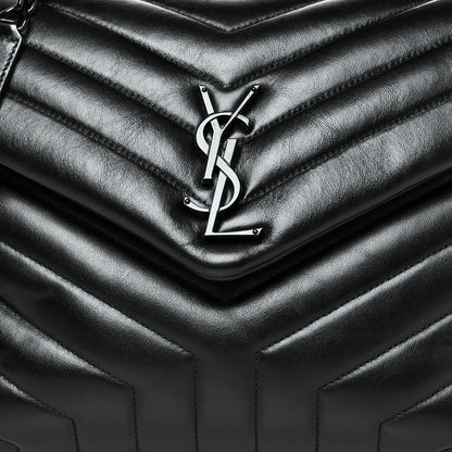 Saint Laurent Calfskin Y Quilted Monogram Medium Loulou Chain Satchel Black 9 of 12
