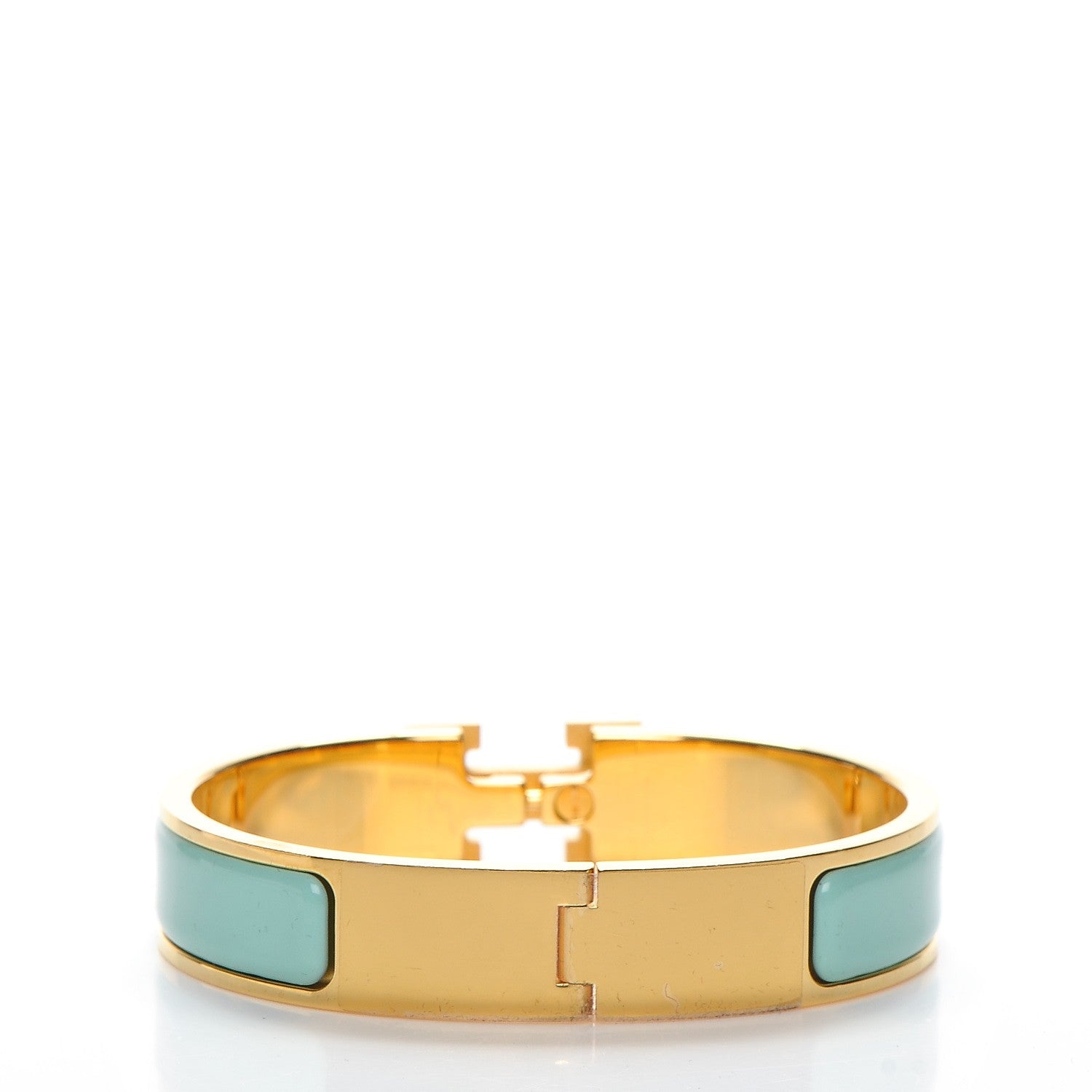Hermes Enamel Narrow Clic Clac H Bracelet PM Lagoon 3 of 5
