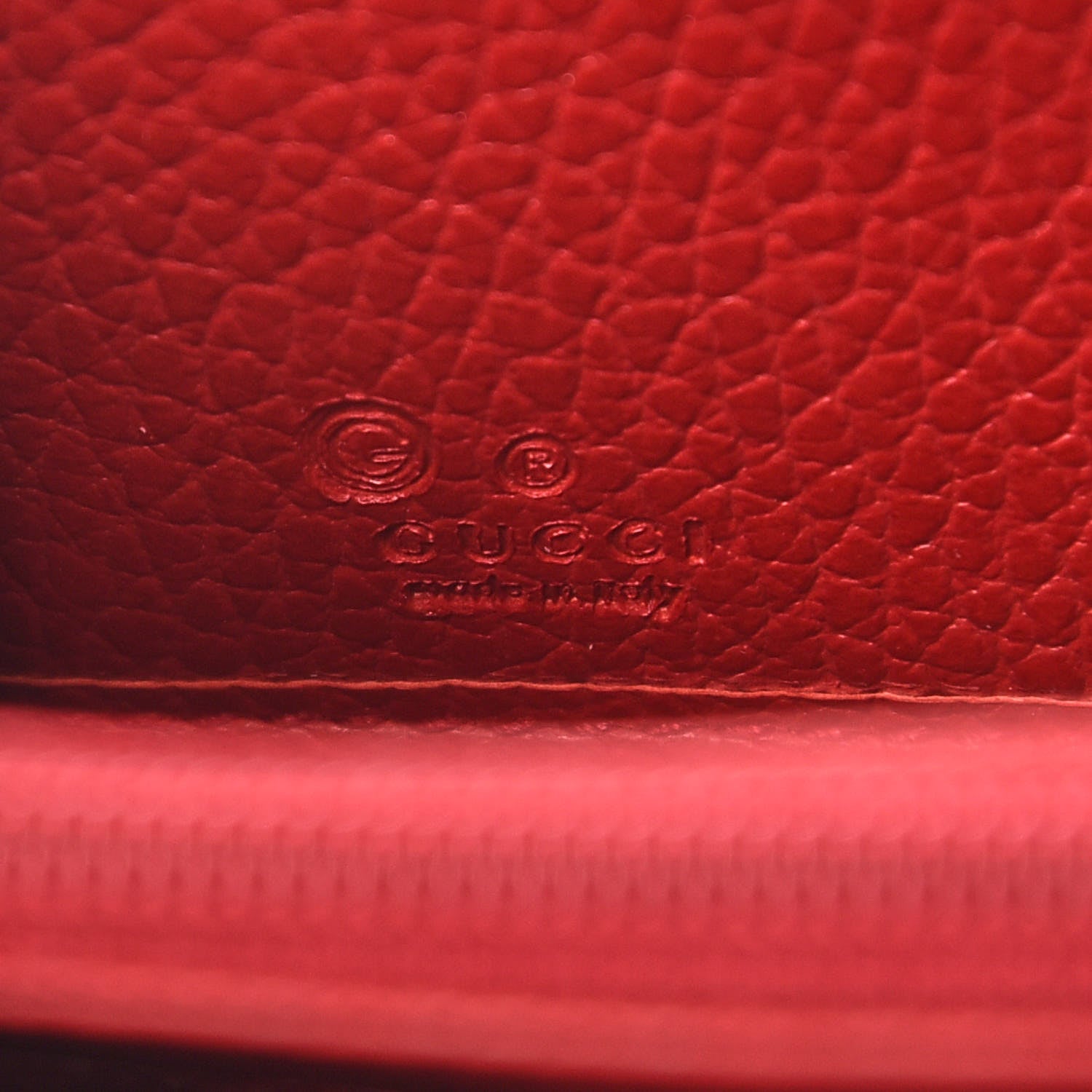 Gucci Monogram Dollar Calfskin Zip Around Wallet Beige Ebony Rosso 6 of 8