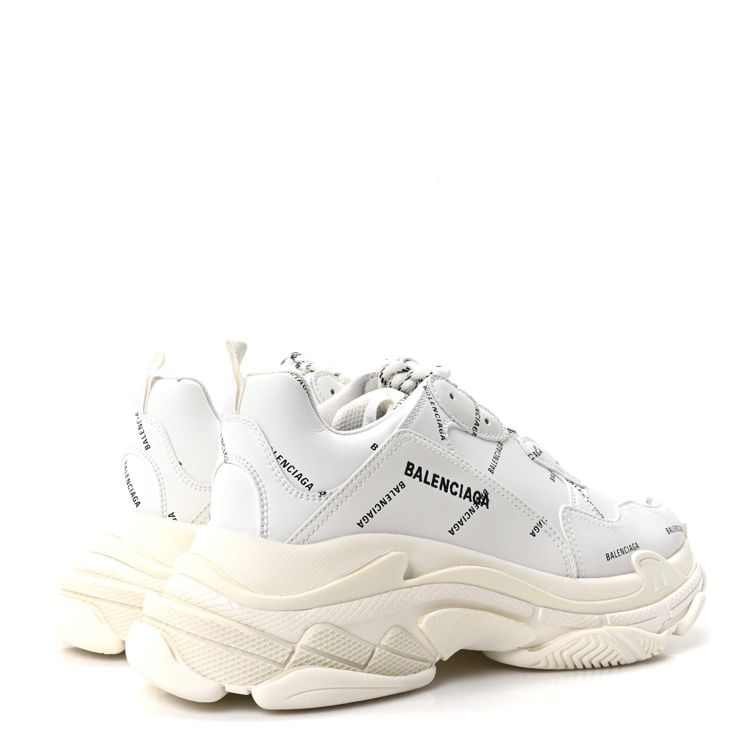 Balenciaga Technical Fabric Allover Logo Mens Triple S Sneakers 44 White Black 5 of 9