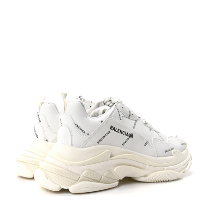 Balenciaga Technical Fabric Allover Logo Mens Triple S Sneakers 44 White Black 5 of 9