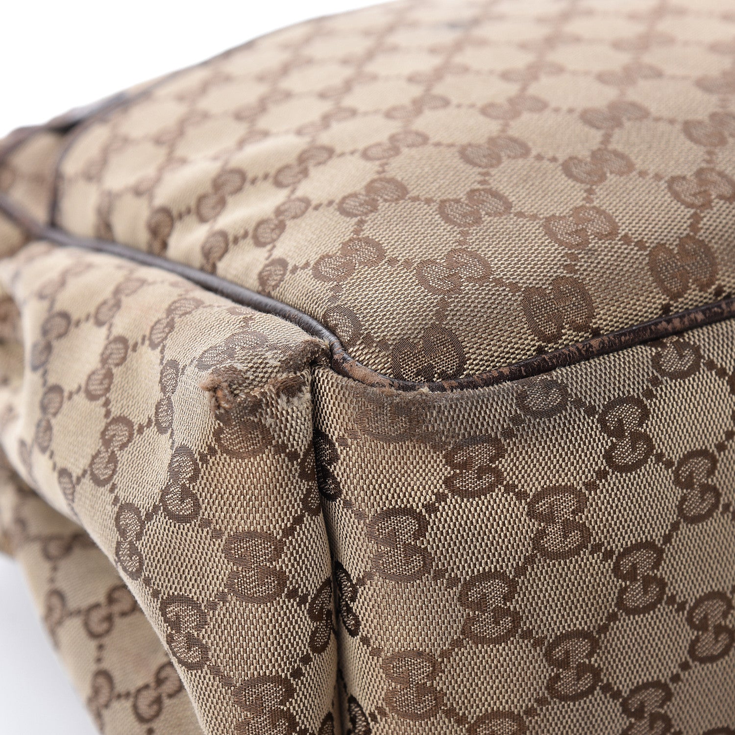 Gucci Monogram Natural Pigskin Large Diaper Bag Beige Ebony Cocoa Dark Chocolate 26 of 32