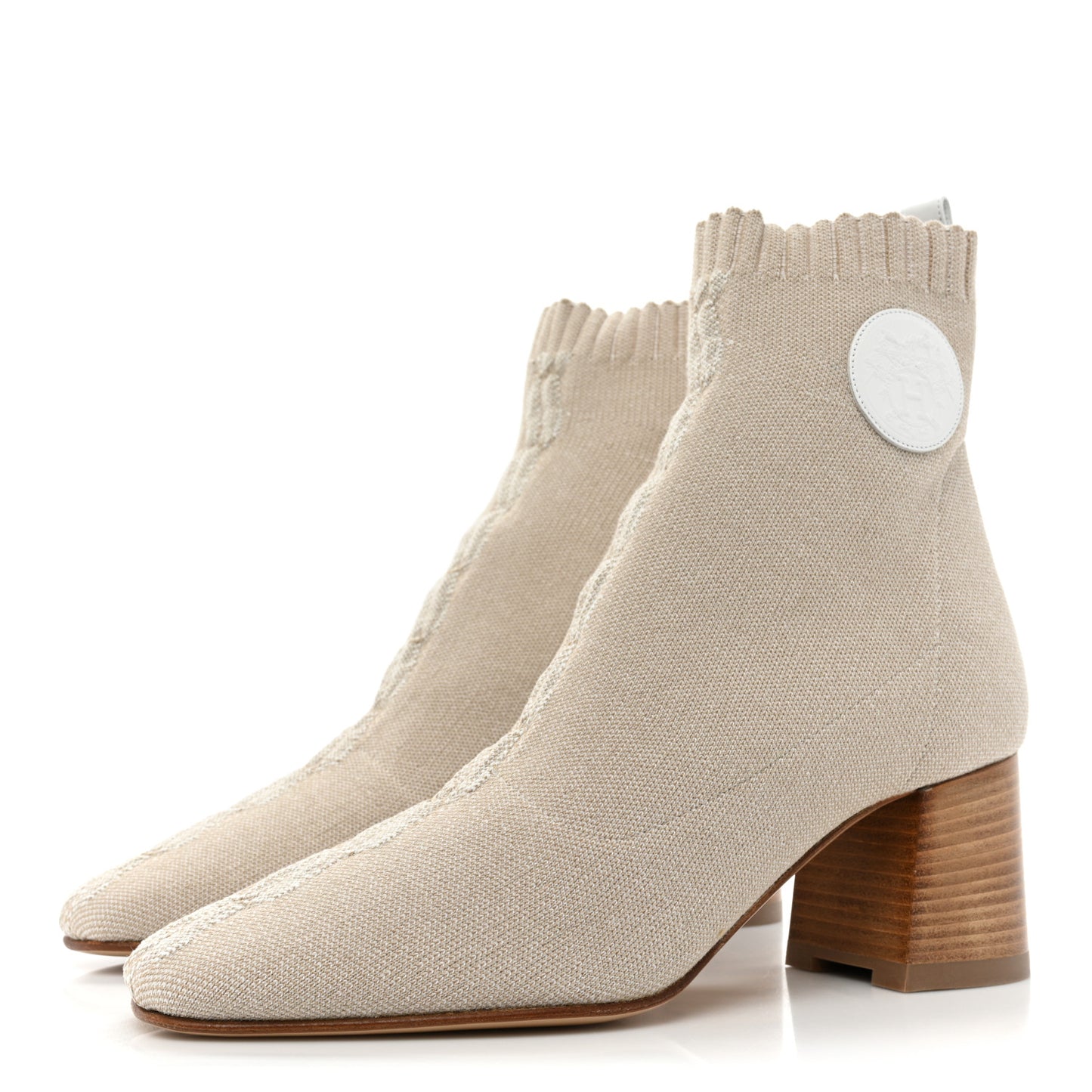 Knit Calfskin Volver 60 Ankle Boots 39.5 Nocciola
