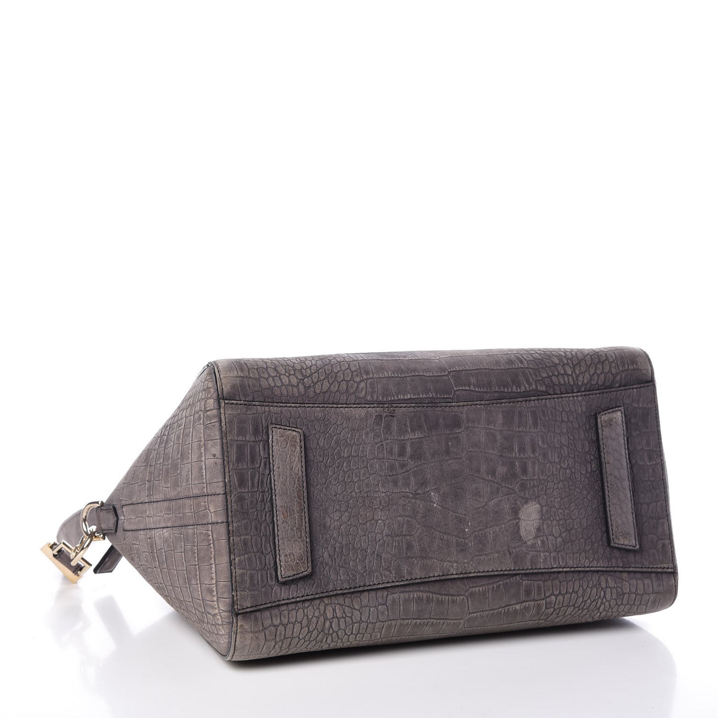 Nubuck Crocodile Embossed Medium Antigona Washed Black
