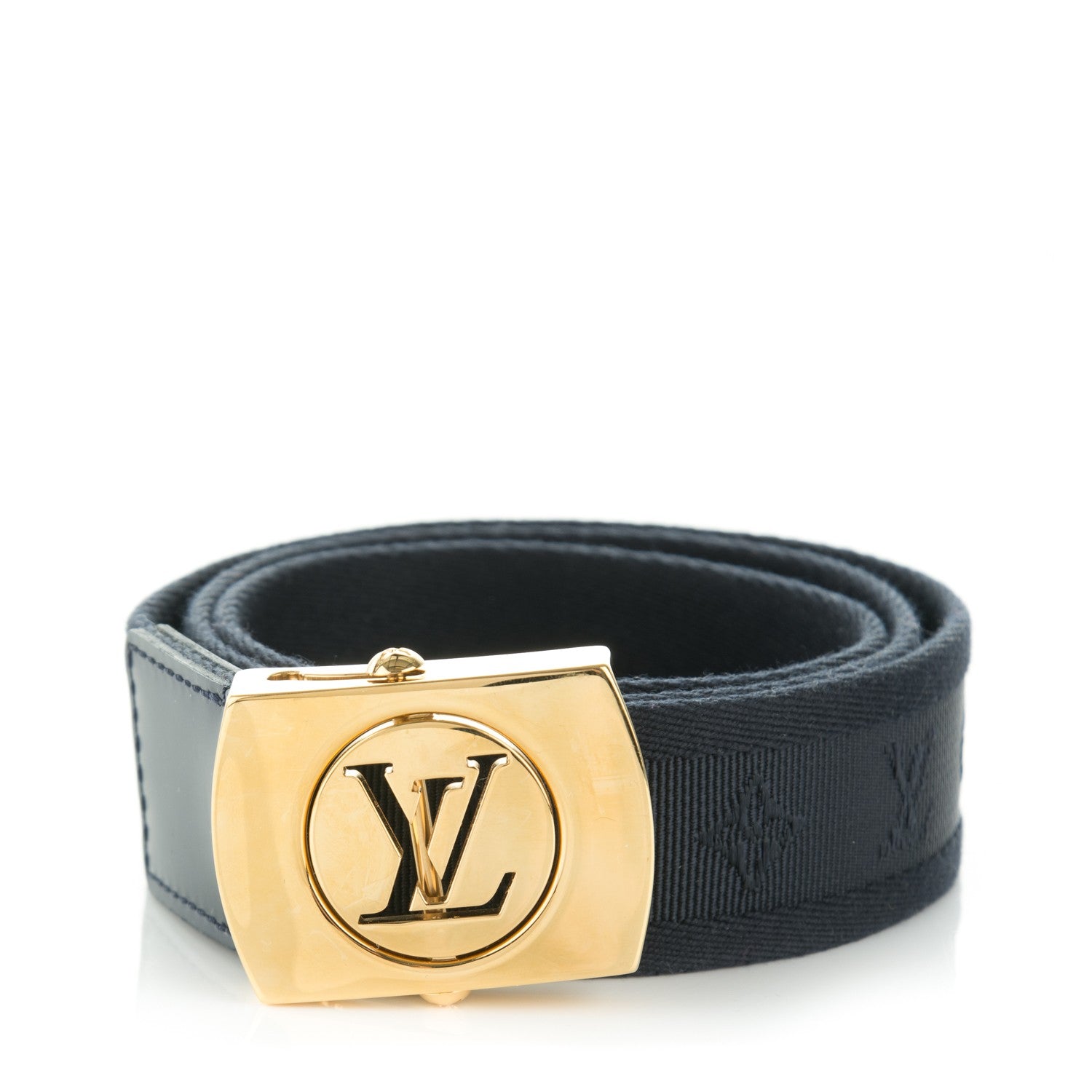 Louis Vuitton Canvas Monogram LV Cut Belt 80 32 Blue 1 of 4