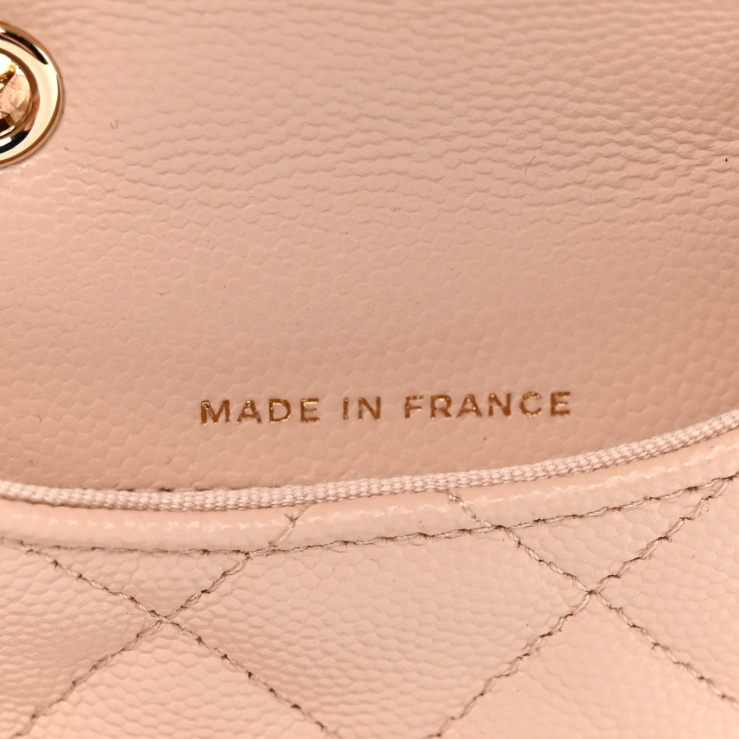 Caviar Quilted Mini Chain Belt Bag Light Beige