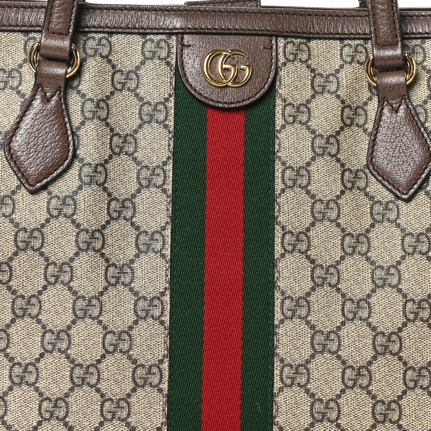 Gucci GG Supreme Monogram Medium Ophidia Shopping Tote Brown 8 of 10