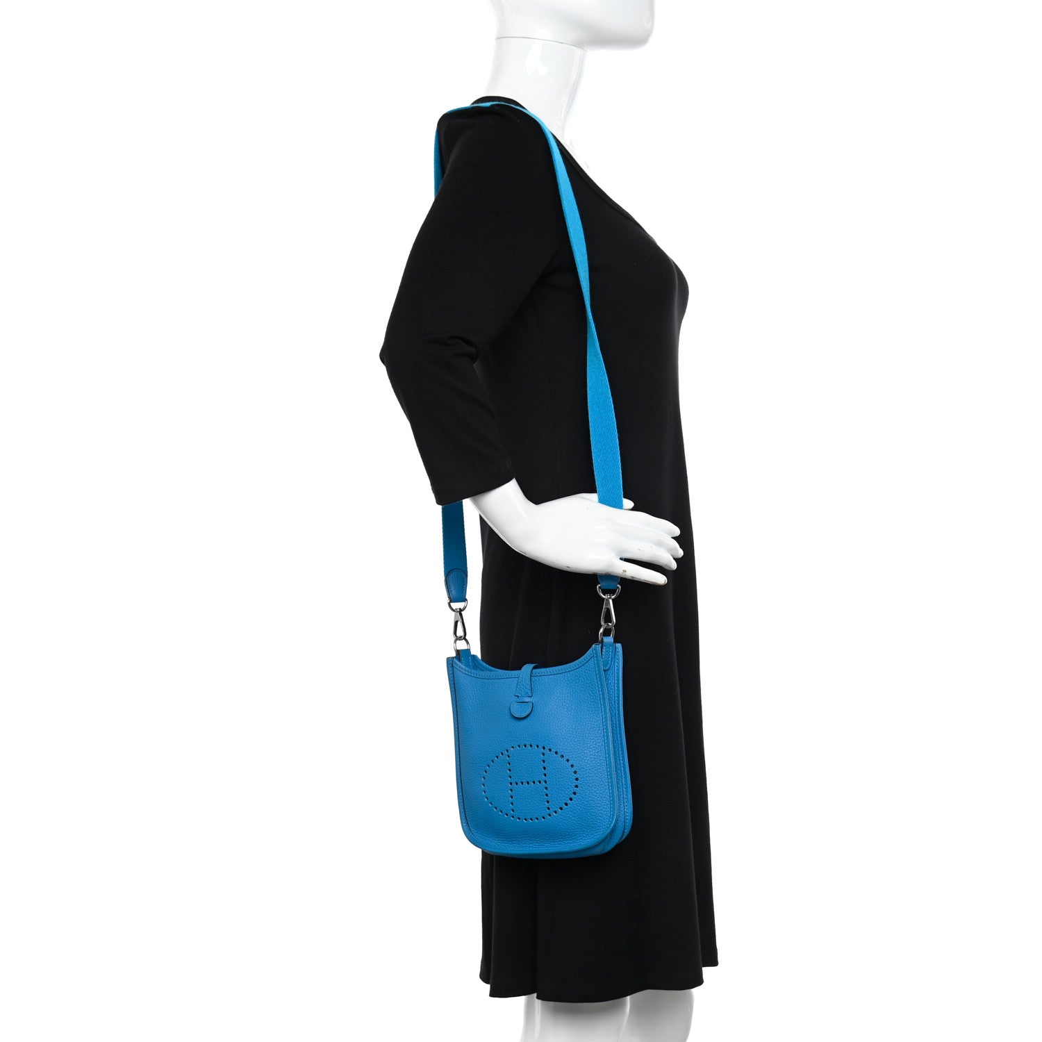 Hermes Taurillon Clemence Evelyne TPM Bleu Zanzibar 2 of 11