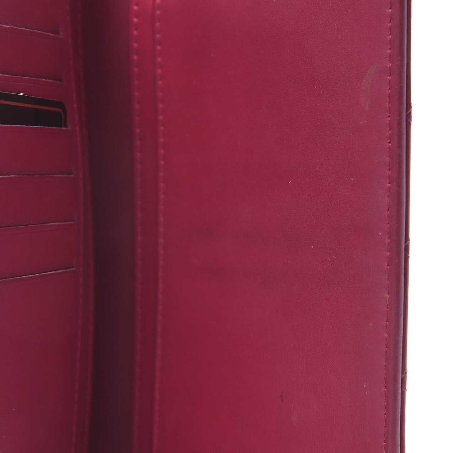 Patent Calfskin Quilted Large Brilliant Flap Wallet Fuchsia