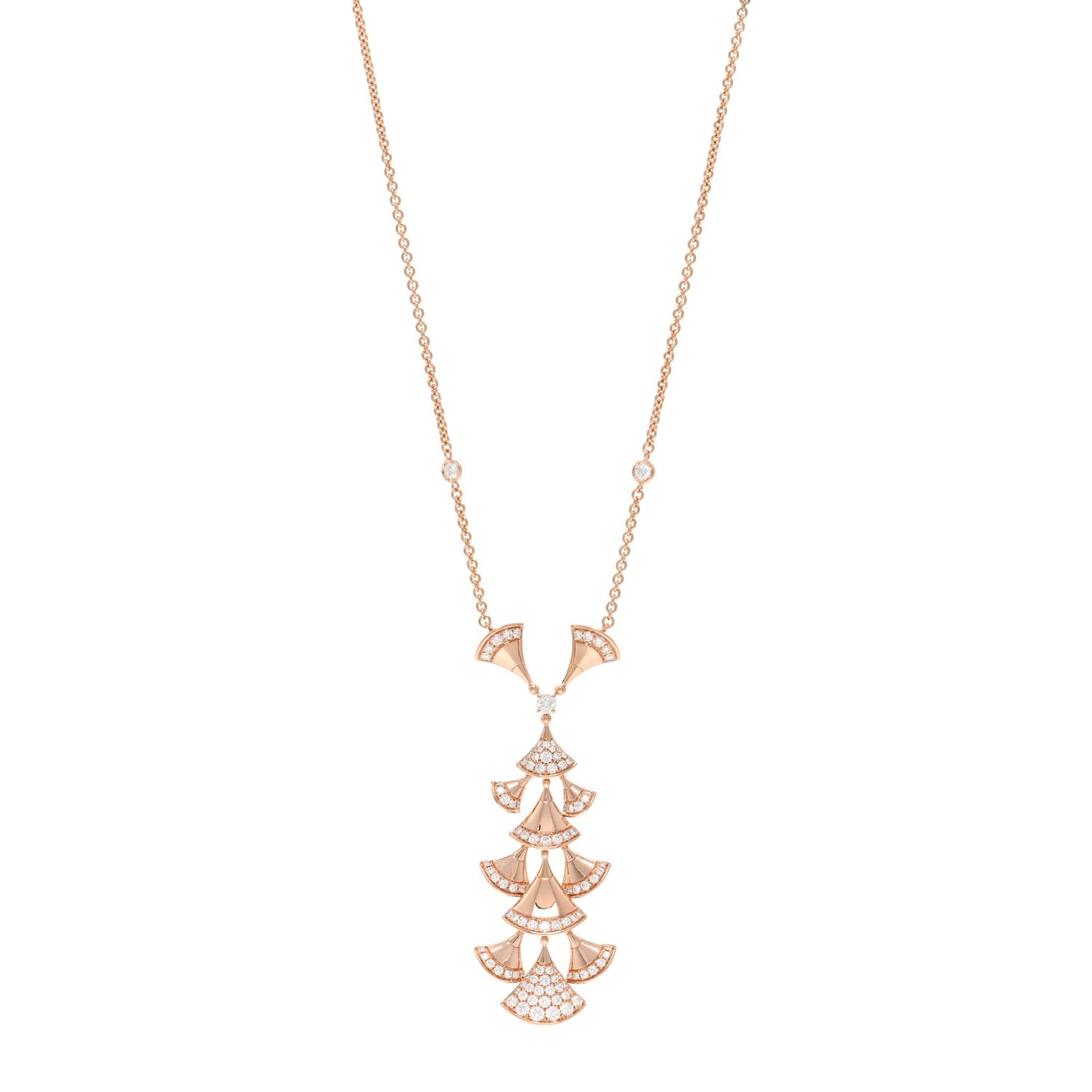 18K Rose Gold Diamond Diva's Dream Pendant Necklace