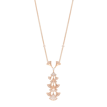 Bulgari 18K Rose Gold Diamond Diva's Dream Pendant Necklace 1 of 5