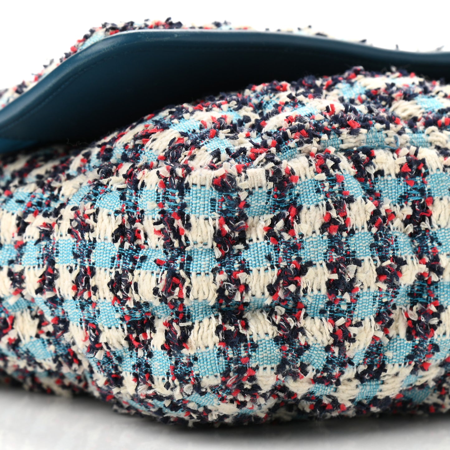 Lambskin Tweed Maxi Flap Blue Multicolor