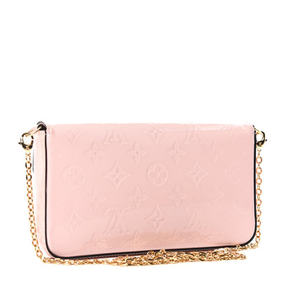 Louis Vuitton Vernis Felicie Chain Wallet Rose Ballerine 3 of 9