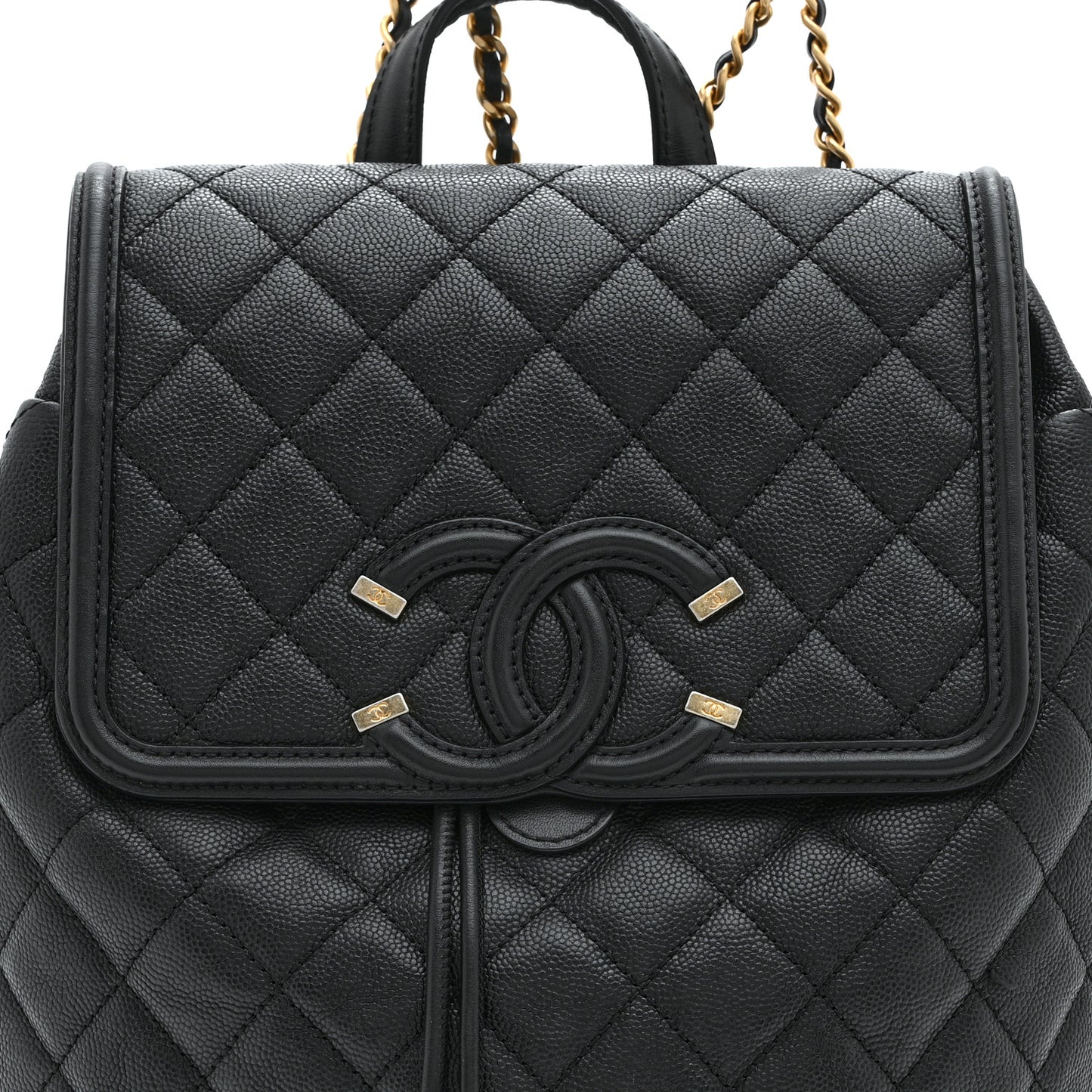 Caviar Quilted Small Filigree Backpack Black