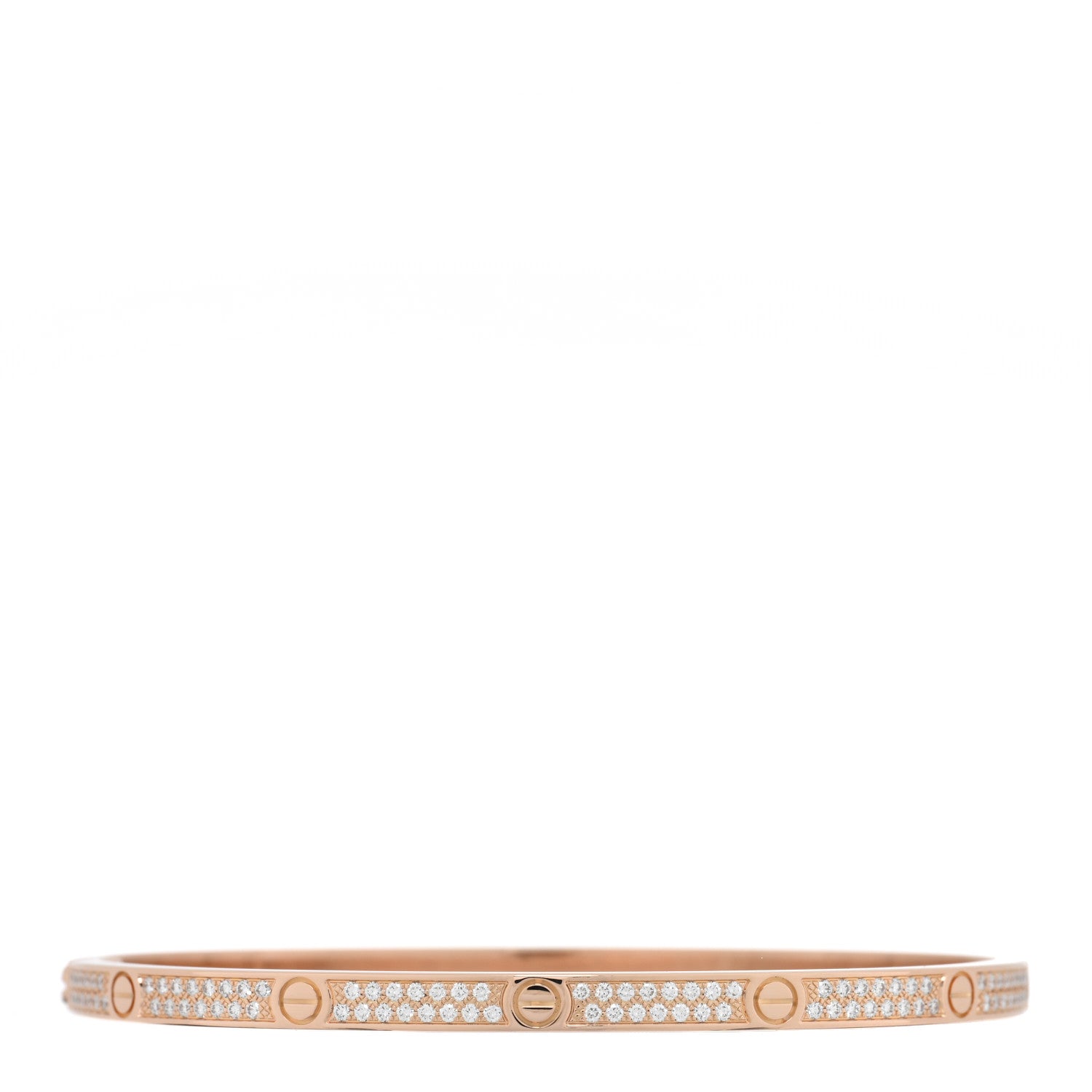 Cartier 18K Pink Gold Diamond Small LOVE Paved Bracelet 17 2 of 5