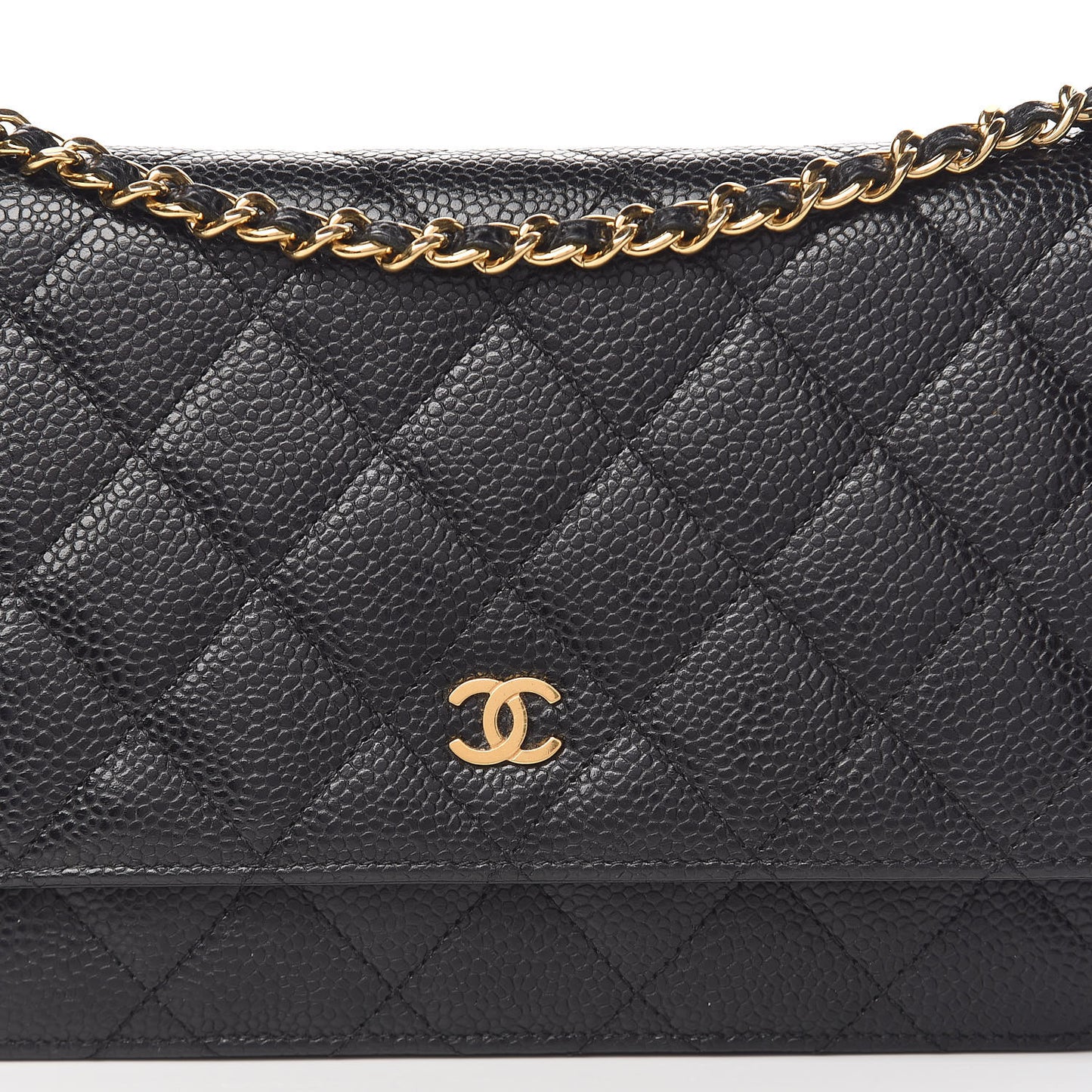 Caviar Quilted Wallet On Chain WOC Black