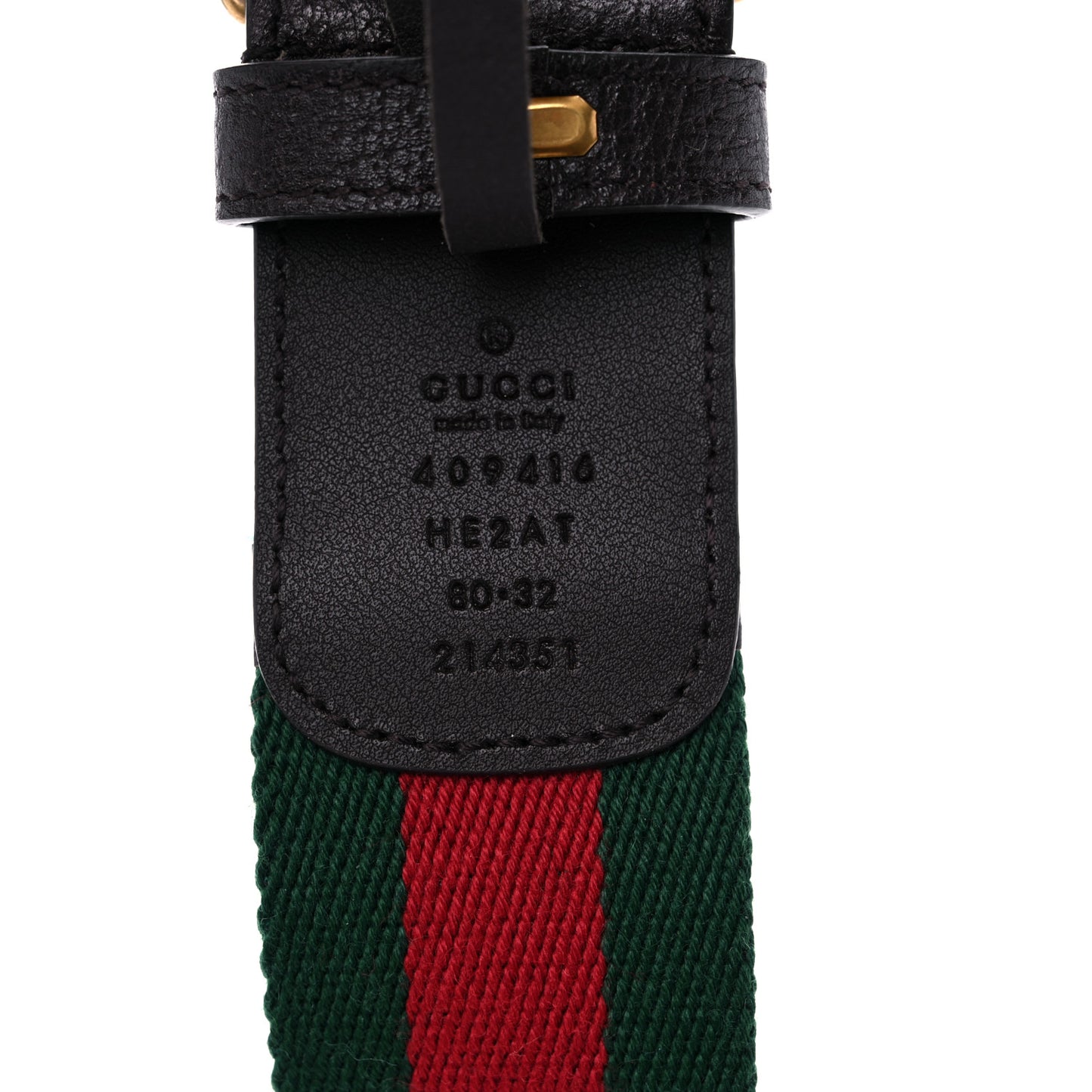 Nylon Textured Dollar Calfskin Double G Web 40mm Belt 80 32 Green Red Dark Cocoa