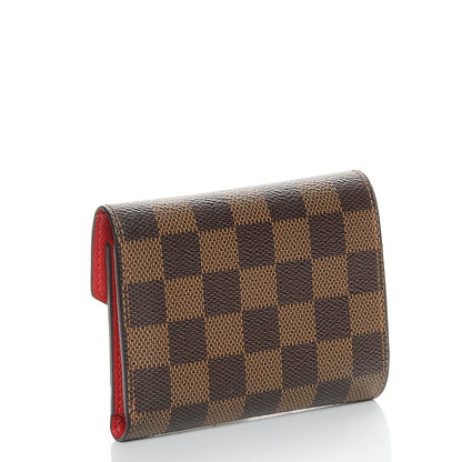Louis Vuitton Damier Ebene Victorine Wallet Red 3 of 8