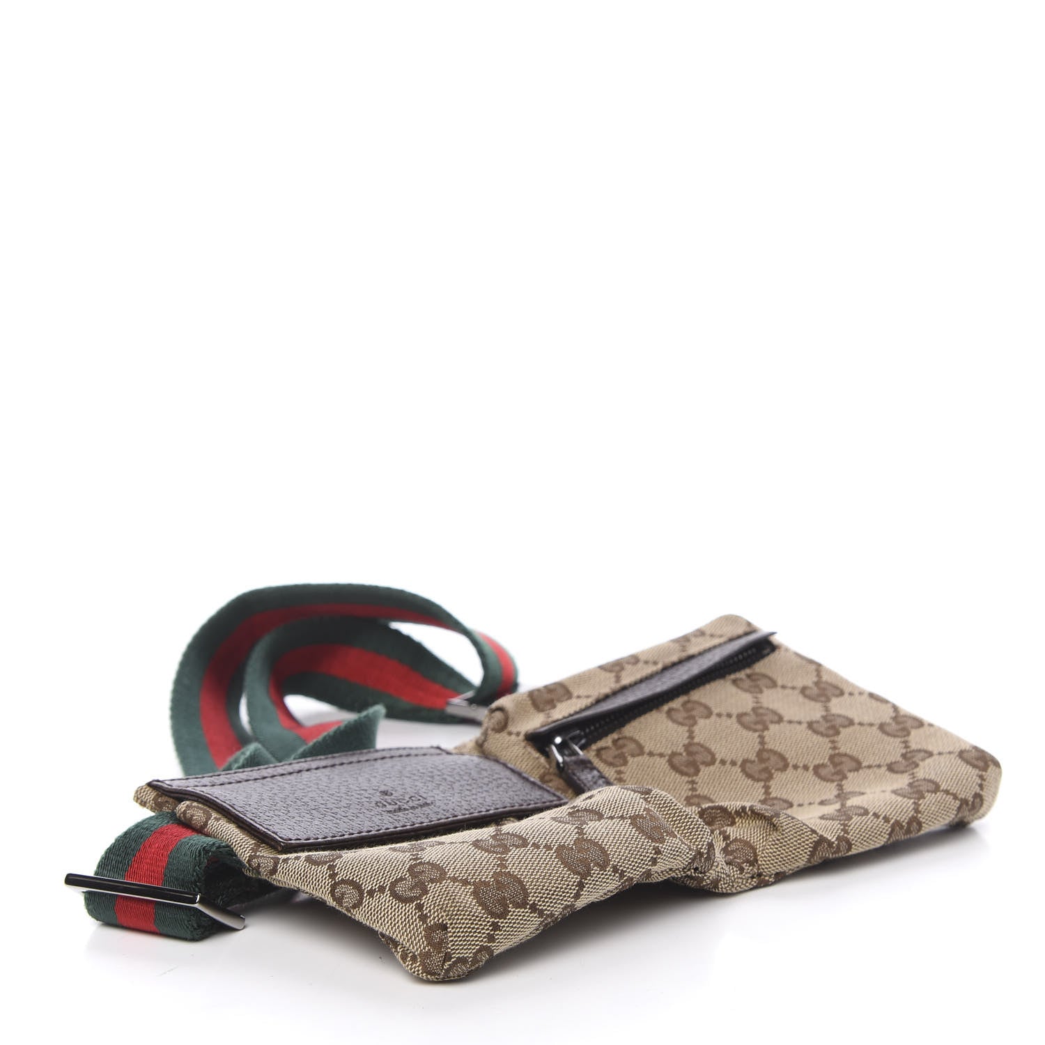 Gucci GG Monogram Double Pocket Belt Bag Dark Brown 4 of 10