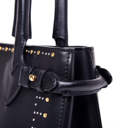 Burberry Smooth Calfskin Riveted Small Banner Tote Black 14 of 19