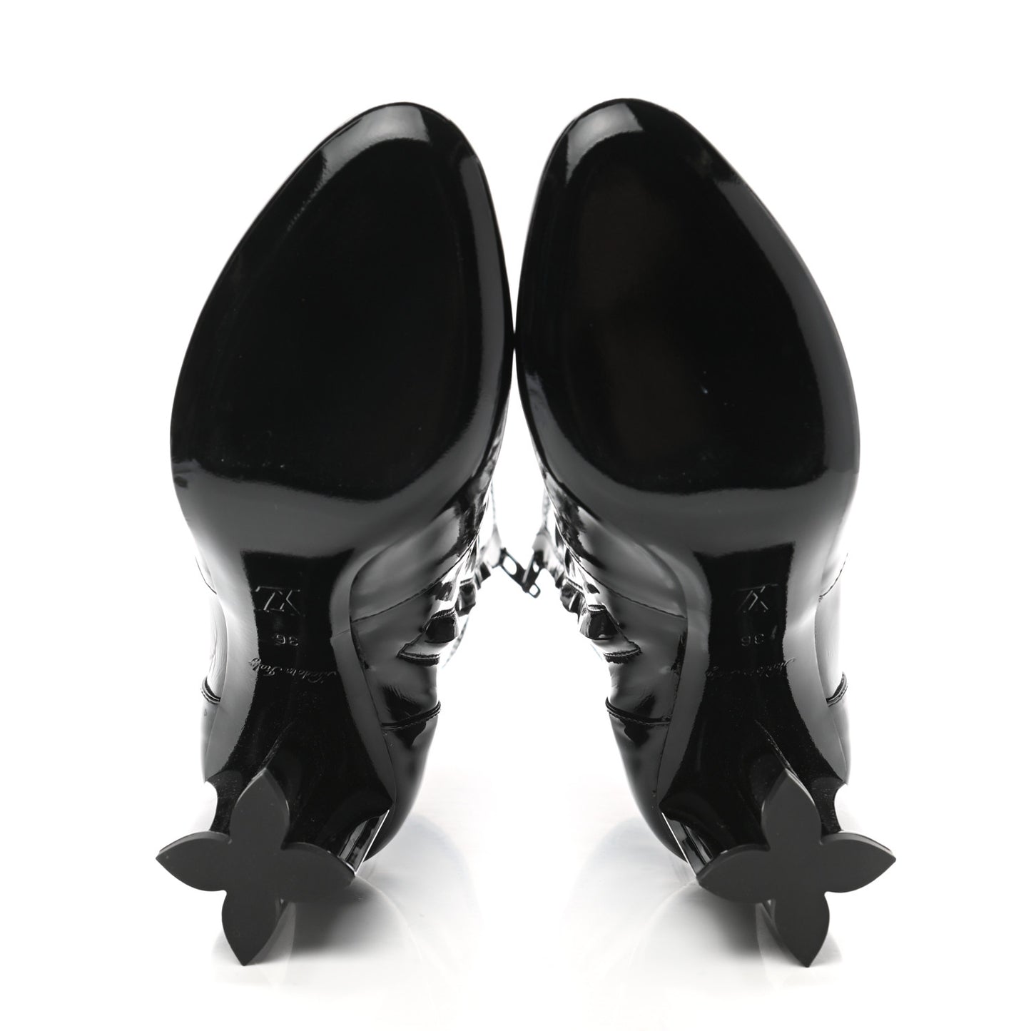 Patent Silhouette Ankle Boots 36 Black