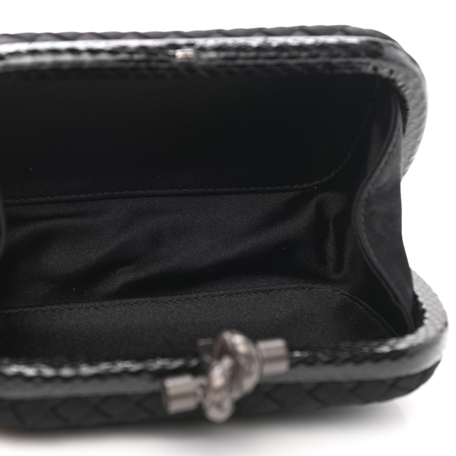 Bottega Veneta Satin Intreccio Impero Ayers Knot Clutch Black 5 of 6