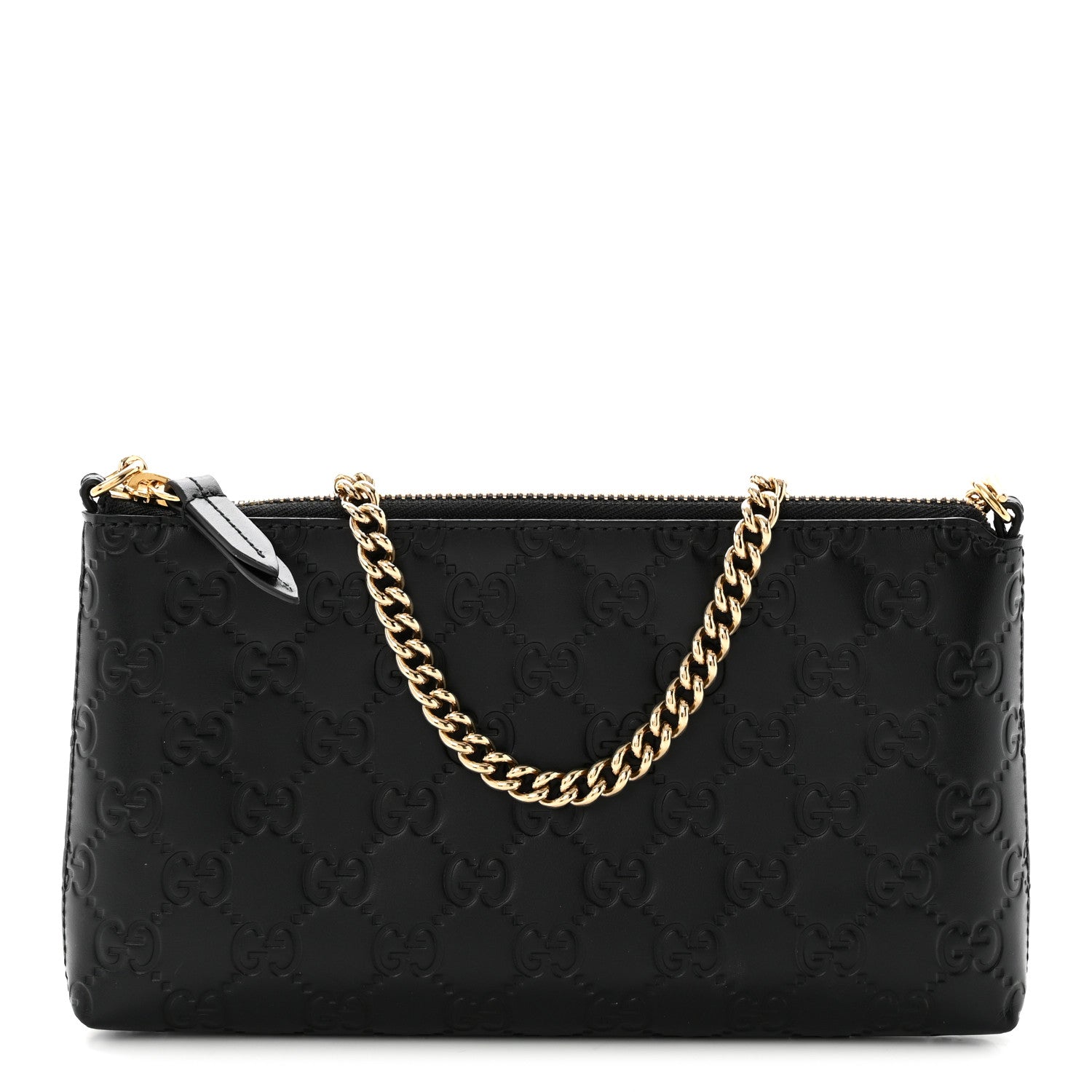 Gucci Guccissima Signature Wrist Wallet Black 1 of 10