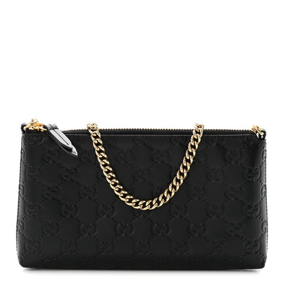 Gucci Guccissima Signature Wrist Wallet Black 1 of 10