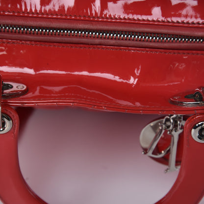 Christian Dior Patent Cannage Large Lady Dior Red 12 of 28