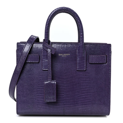 Saint Laurent Lizard Calfskin Embossed Nano Sac De Jour Bright Bright Lilas 1 of 9