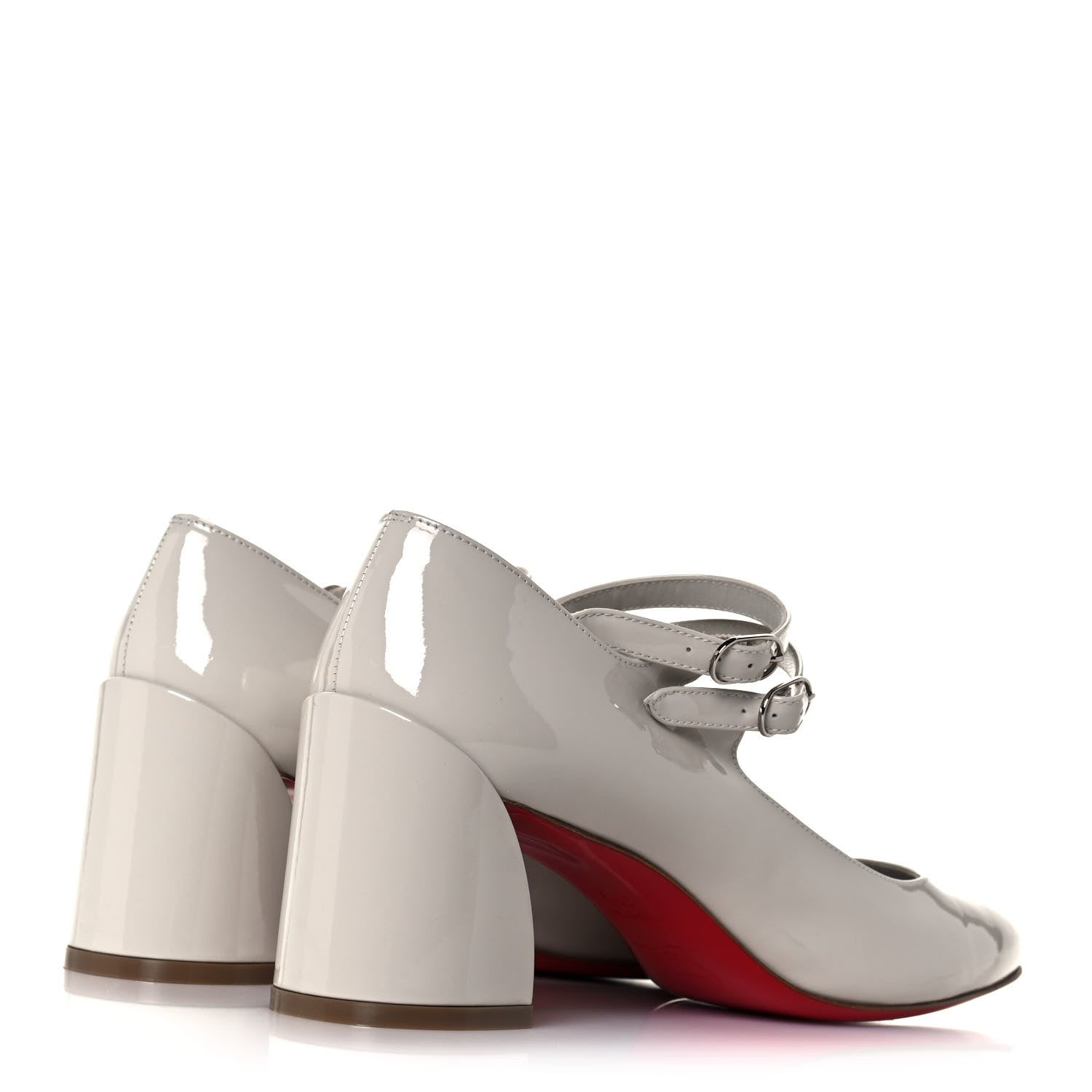 Christian Louboutin Patent Miss Jane Mary Janes 55 Pumps 38.5 White 4 of 7