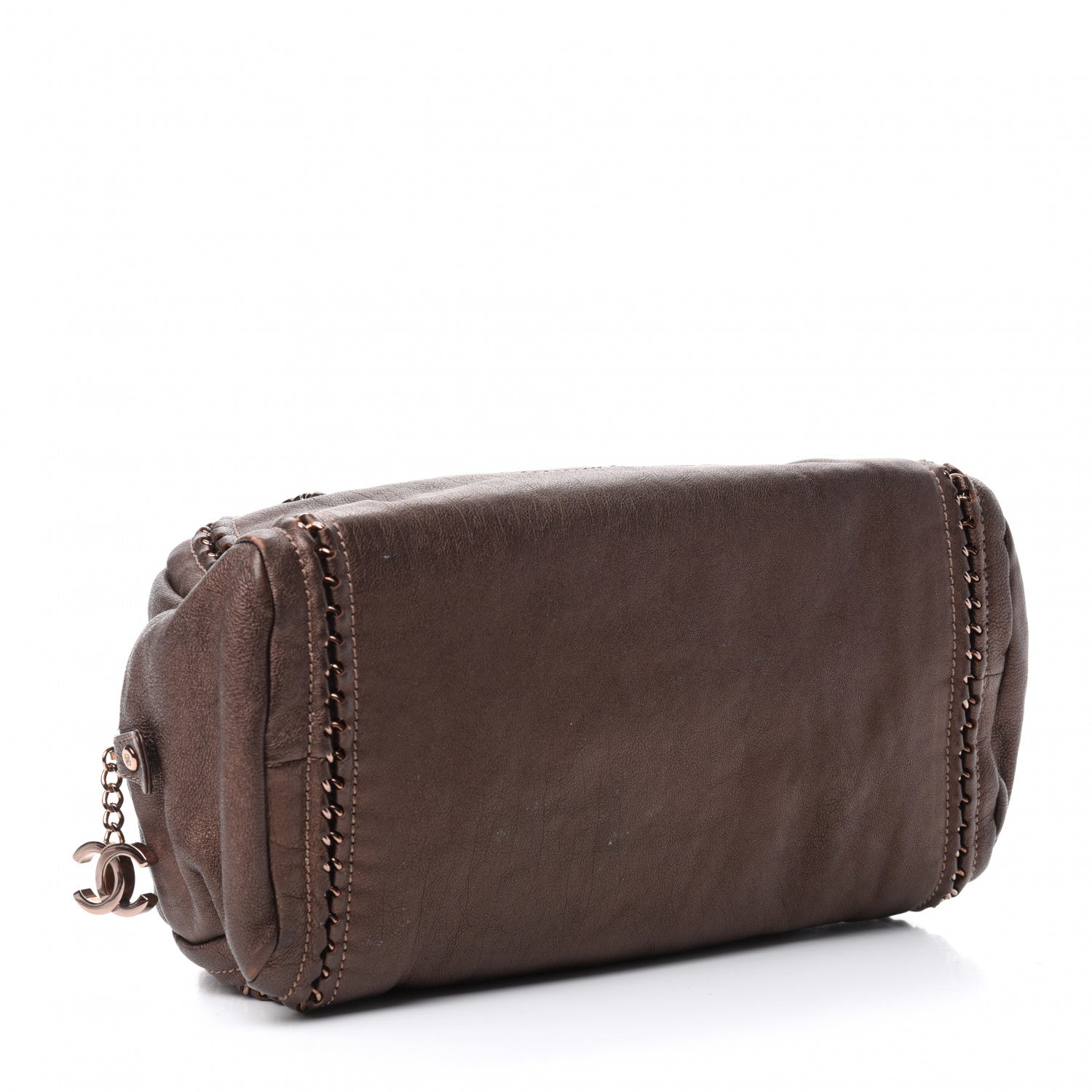 Chanel Goatskin Medium Luxe Ligne Bowler Brown 4 of 15